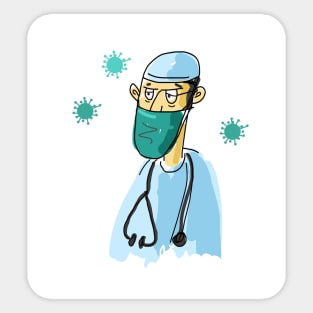 cartoon doctor Sticker